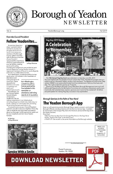 Yeadon Borough Newsletter Fall 2019