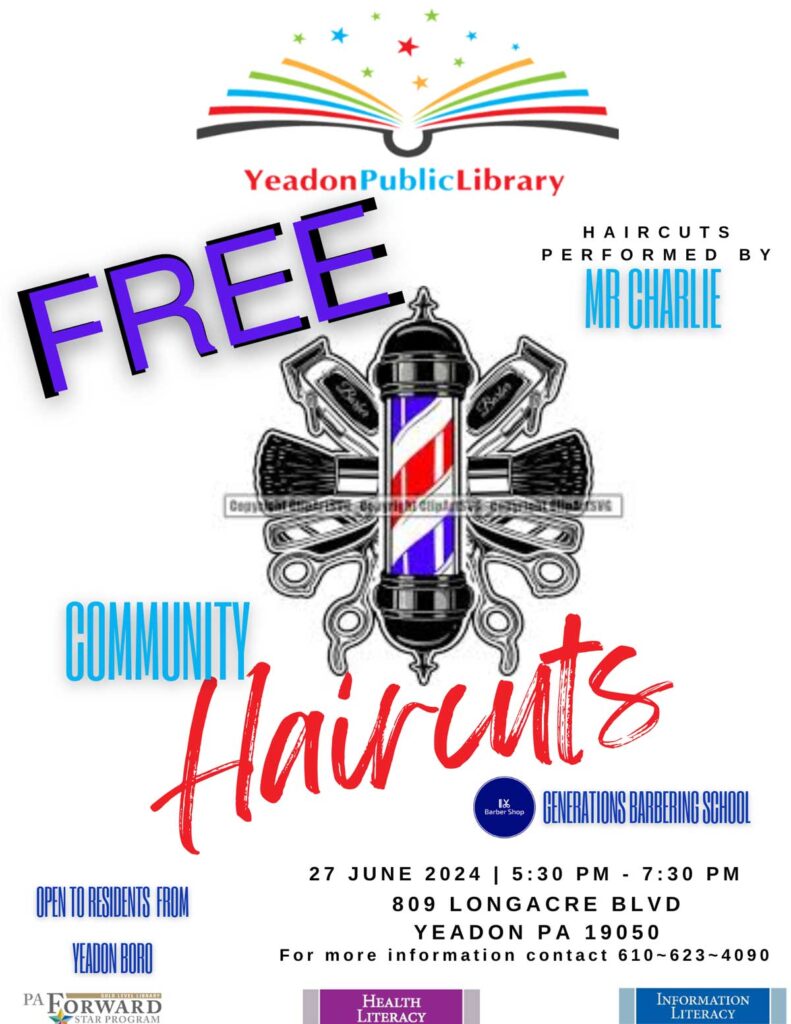 Free Haircuts at Yeadon Public Library