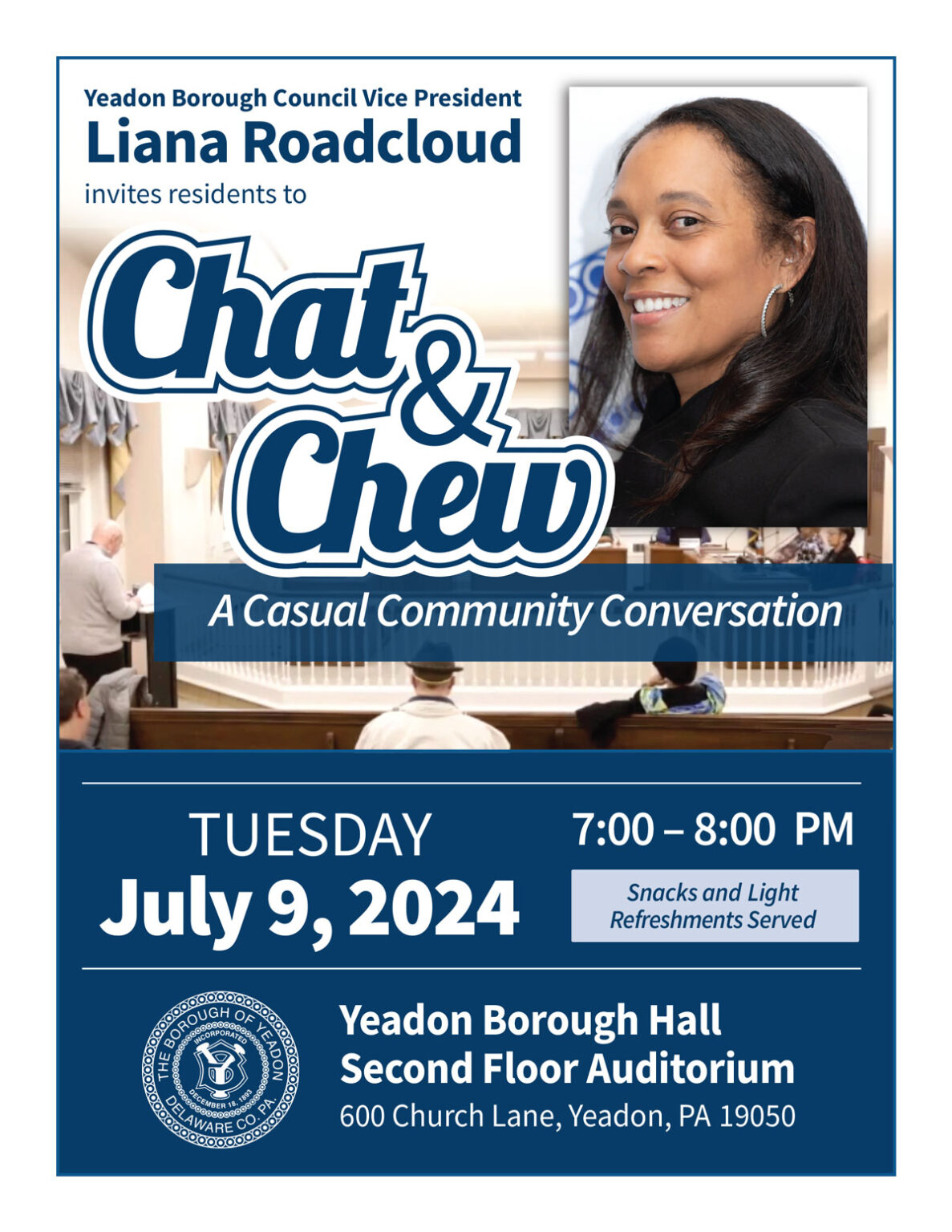 Chat & Chew with Council Vice President Roadcloud – Tuesday, July 9th ...