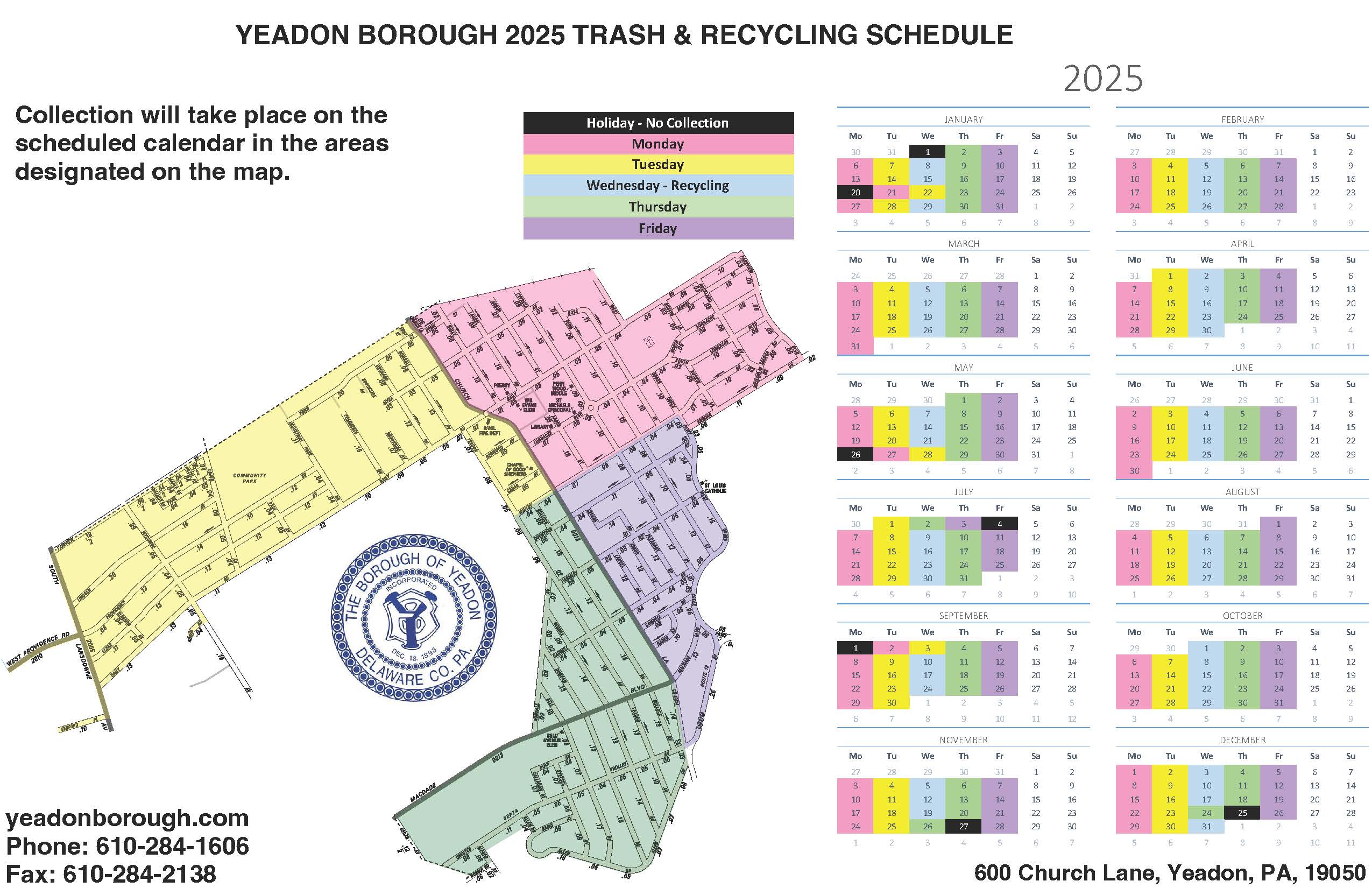 Trash Map and Schedule