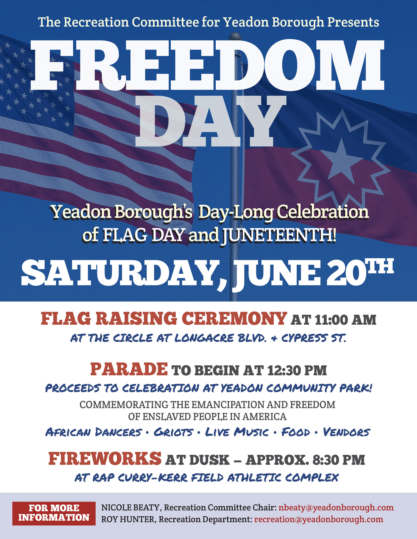 Freedom Day Flyer with details